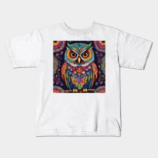 Boho Owl Painting Kids T-Shirt